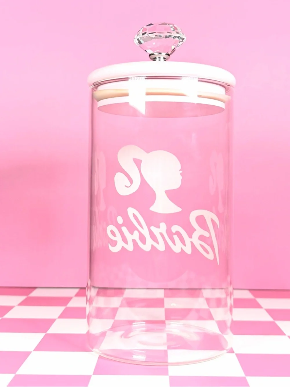 Barbie Logo Glass Storage Jar - Picture 2 of 3